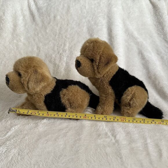 E & J Prima Classic Two German Shepherd Puppies Plush Realistic 8” Stuffed Dog - Picture 7 of 7
